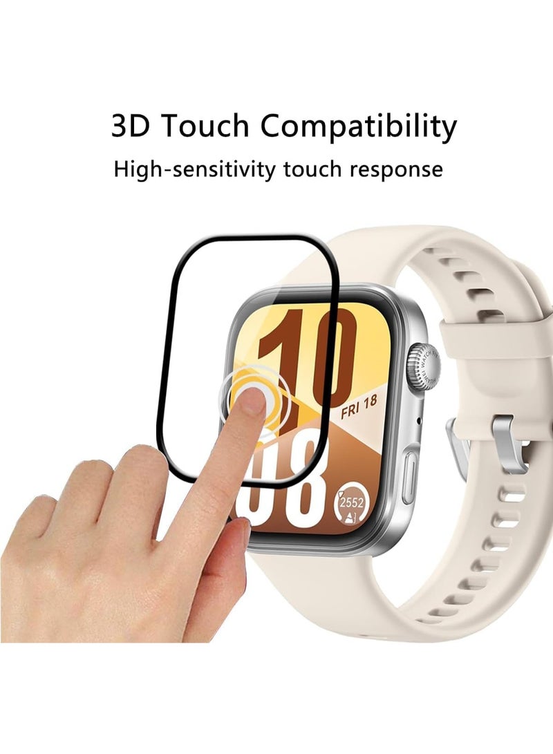 واقي شاشة لساعة هواوي فيت 4، فيلم حماية ثلاثي الأبعاد منحني بحواف ناعمة [مضاد للخدش] [خالٍ من الفقاعات] [مقاوم للكسر للغاية] [حساس للغاية] (ليس زجاجًا) - Image 2